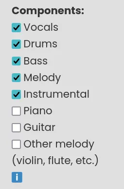 music-demixer-stem-settings